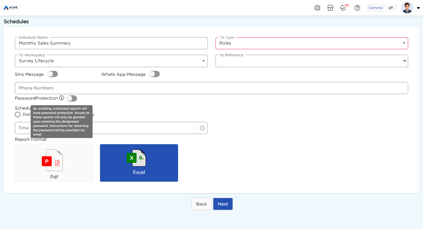 Password Protection toggle with its tooltip explaining how password protection works